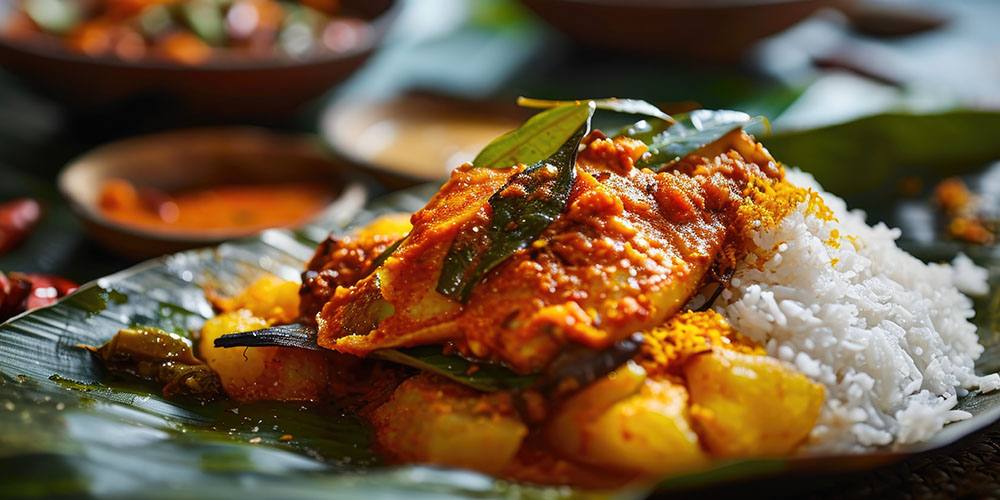 Traditional Sri Lankan Rice and Curry